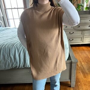 Tan Sleeveless Knit Sweater!